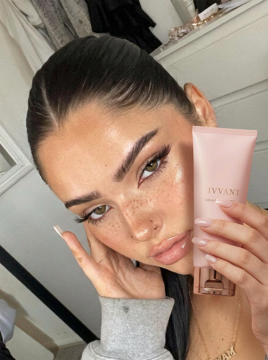 Camila V. holding Vivvant Collagen Mask